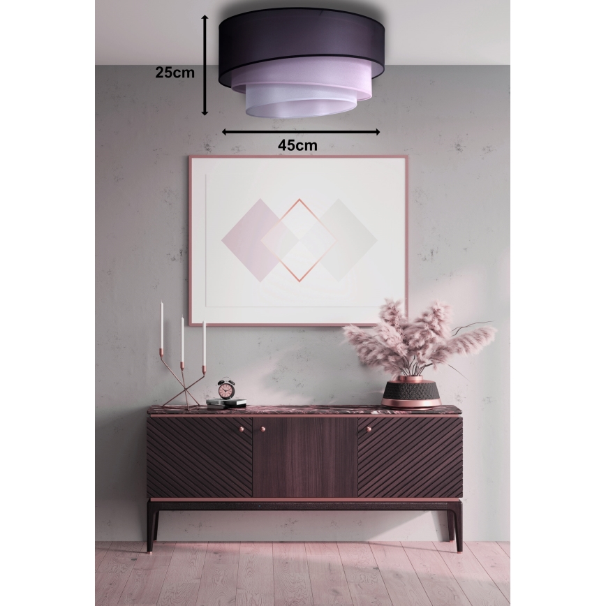 Duolla - Ceiling light TRIO 1xE27/15W/230V d. 45 cm black/pink/silver