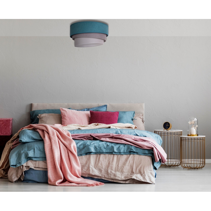Duolla - Ceiling light TRIO 1xE27/15W/230V d. 45 cm turquoise/grey/white