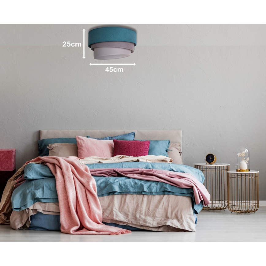 Duolla - Ceiling light TRIO 1xE27/15W/230V d. 45 cm turquoise/grey/white