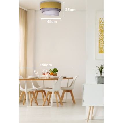 Duolla - Ceiling light TRIO 1xE27/15W/230V d. 45 cm yellow/grey/white