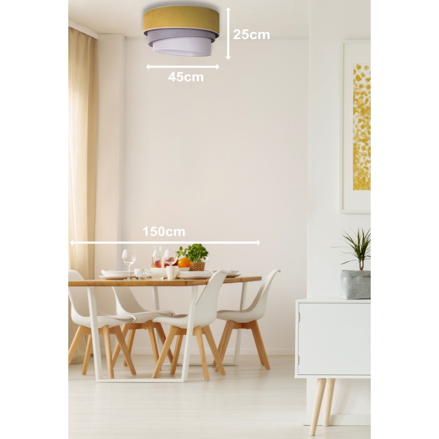 Duolla - Ceiling light TRIO 1xE27/15W/230V d. 45 cm yellow/grey/white