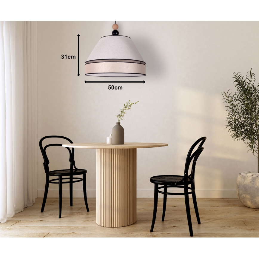 Duolla - Chandelier on a string AVIGNON 1xE27/15W/230V d. 50 cm beige