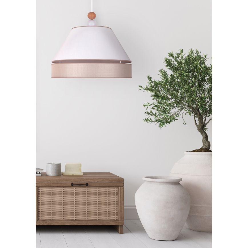 Duolla - Chandelier on a string AVIGNON 1xE27/15W/230V d. 50 cm white/beige