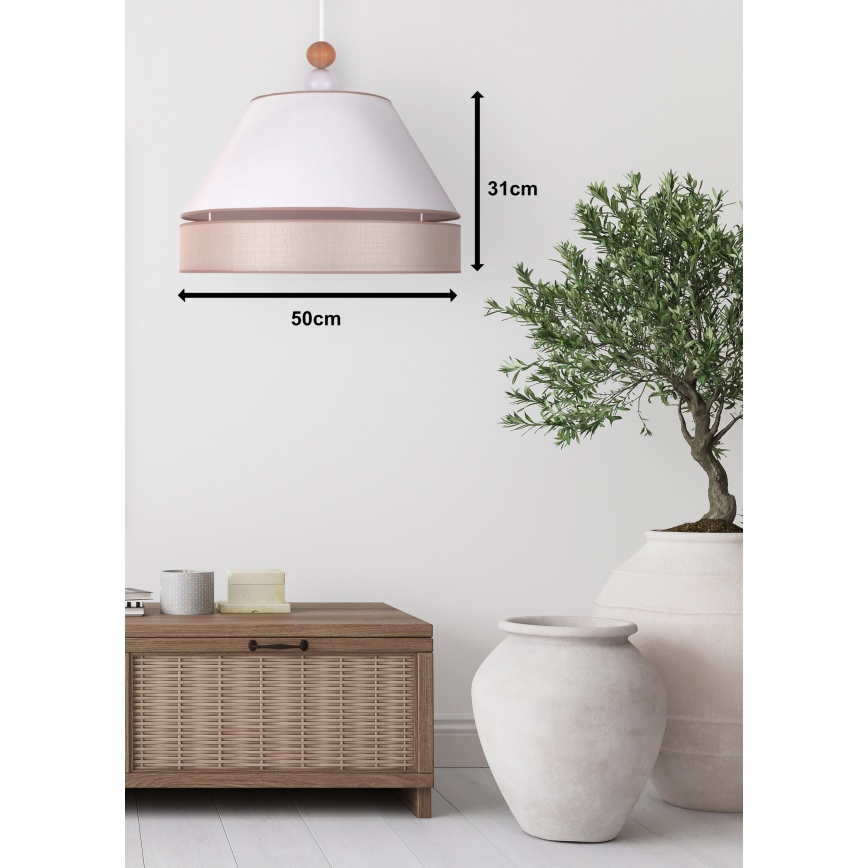 Duolla - Chandelier on a string AVIGNON 1xE27/15W/230V d. 50 cm white/beige