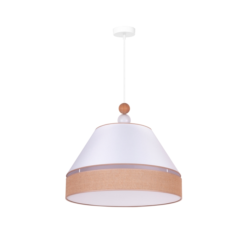 Duolla - Chandelier on a string AVIGNON 1xE27/15W/230V d. 50 cm white/brown