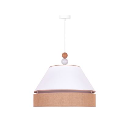 Duolla - Chandelier on a string AVIGNON 1xE27/15W/230V d. 50 cm white/brown