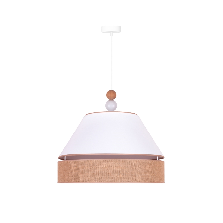 Duolla - Chandelier on a string AVIGNON 1xE27/15W/230V d. 50 cm white/brown