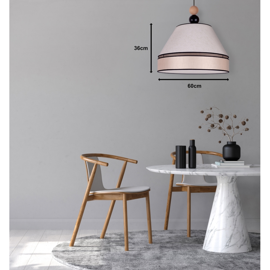 Duolla - Chandelier on a string AVIGNON 1xE27/15W/230V d. 60 cm beige