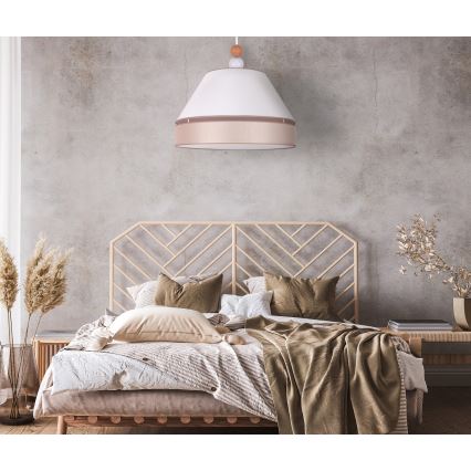 Duolla - Chandelier on a string AVIGNON 1xE27/15W/230V d. 60 cm white/beige
