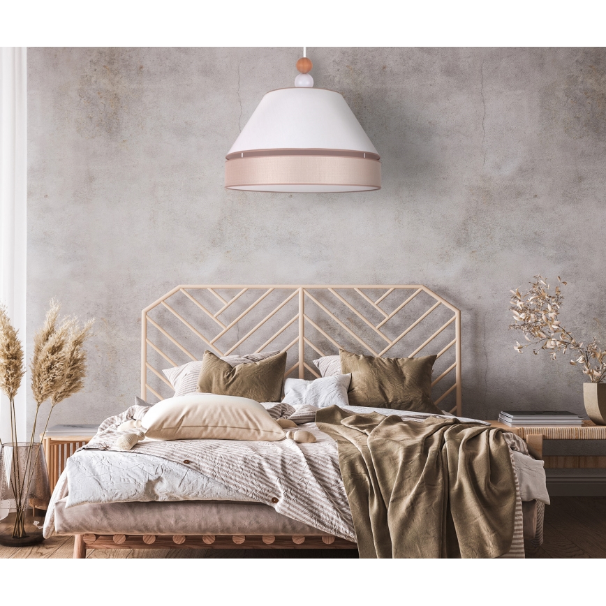 Duolla - Chandelier on a string AVIGNON 1xE27/15W/230V d. 60 cm white/beige