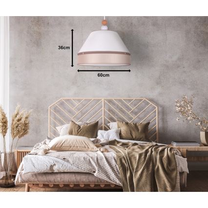 Duolla - Chandelier on a string AVIGNON 1xE27/15W/230V d. 60 cm white/beige
