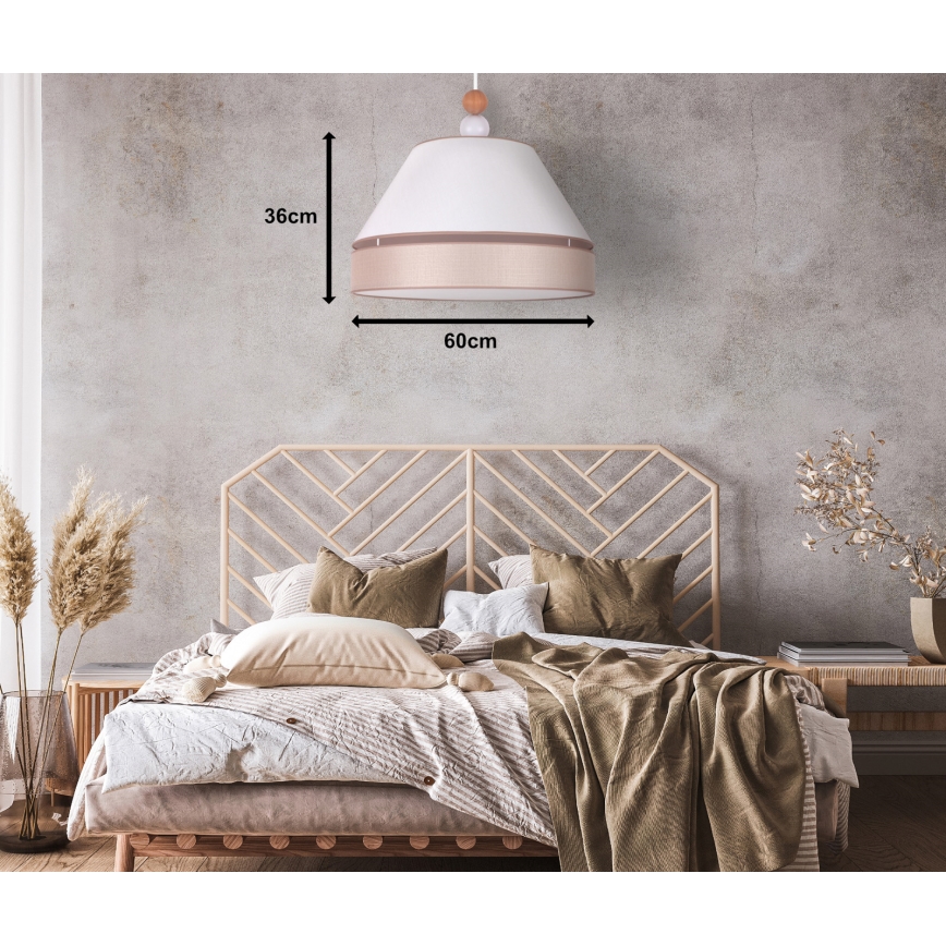Duolla - Chandelier on a string AVIGNON 1xE27/15W/230V d. 60 cm white/beige