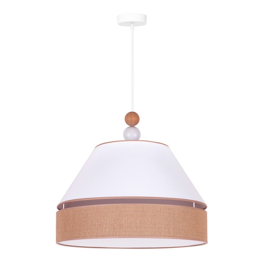 Duolla - Chandelier on a string AVIGNON 1xE27/15W/230V d. 60 cm white/brown