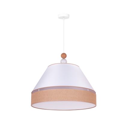 Duolla - Chandelier on a string AVIGNON 1xE27/15W/230V d. 60 cm white/brown