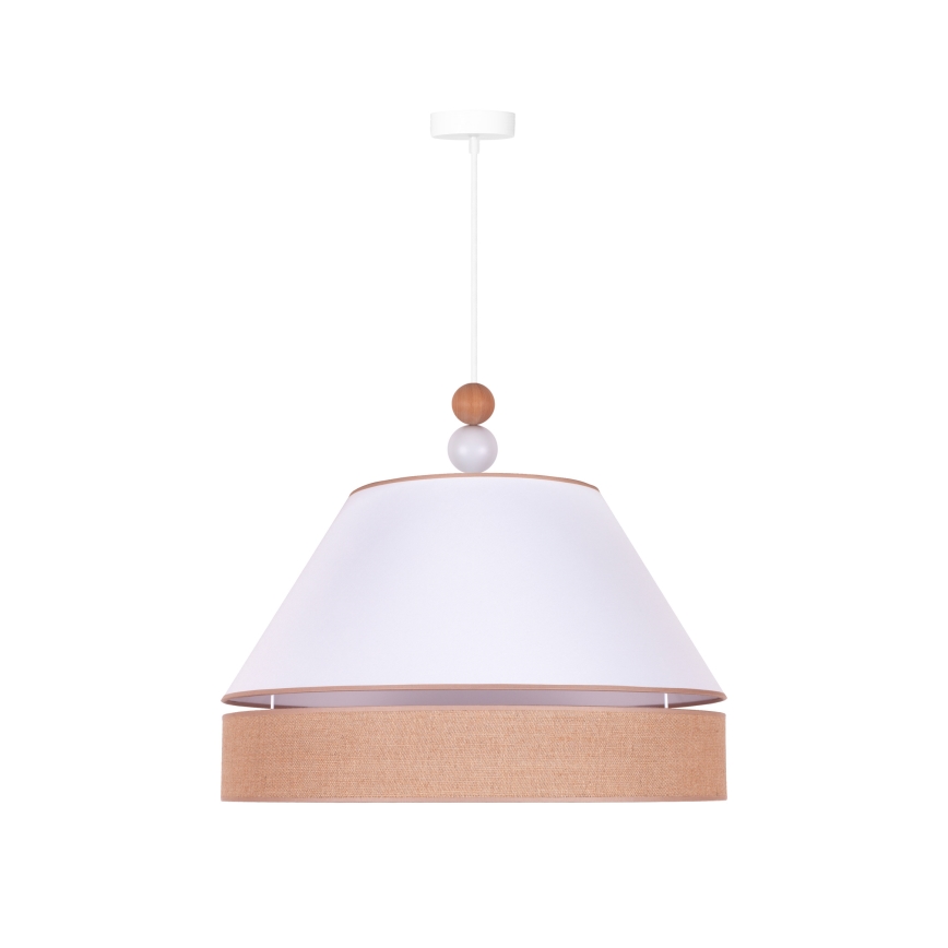 Duolla - Chandelier on a string AVIGNON 1xE27/15W/230V d. 60 cm white/brown