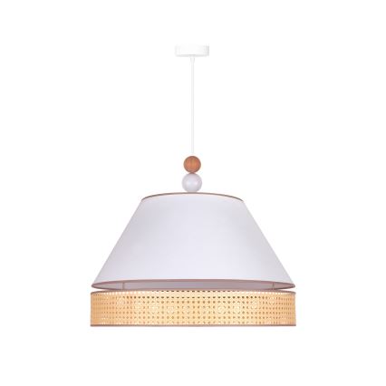 Duolla - Chandelier on a string AVIGNON 1xE27/15W/230V d. 60 cm white/rattan