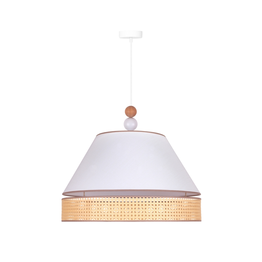Duolla - Chandelier on a string AVIGNON 1xE27/15W/230V d. 60 cm white/rattan