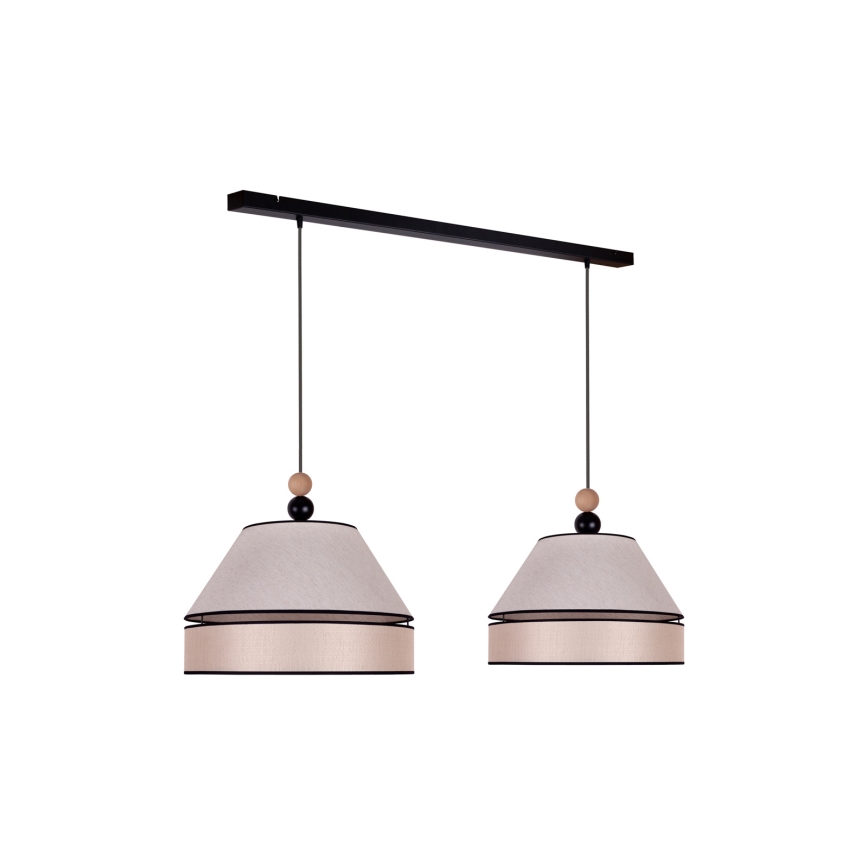 Duolla - Chandelier on a string AVIGNON 2xE27/15W/230V beige