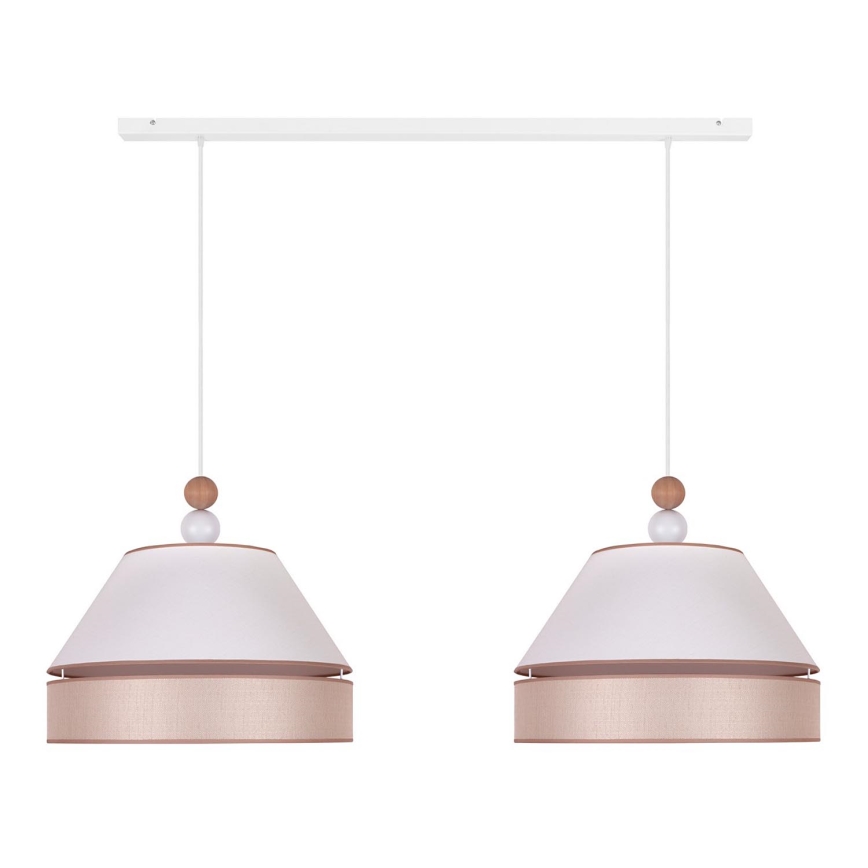 Duolla - Chandelier on a string AVIGNON 2xE27/15W/230V white/beige