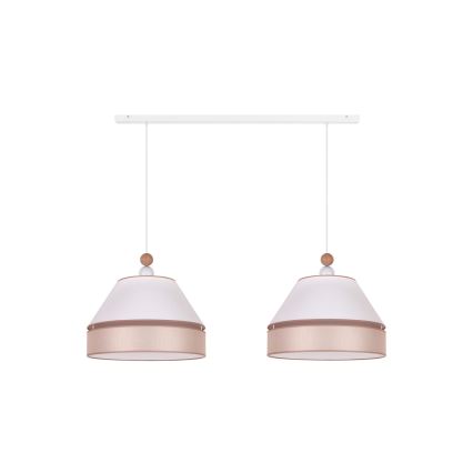 Duolla - Chandelier on a string AVIGNON 2xE27/15W/230V white/beige