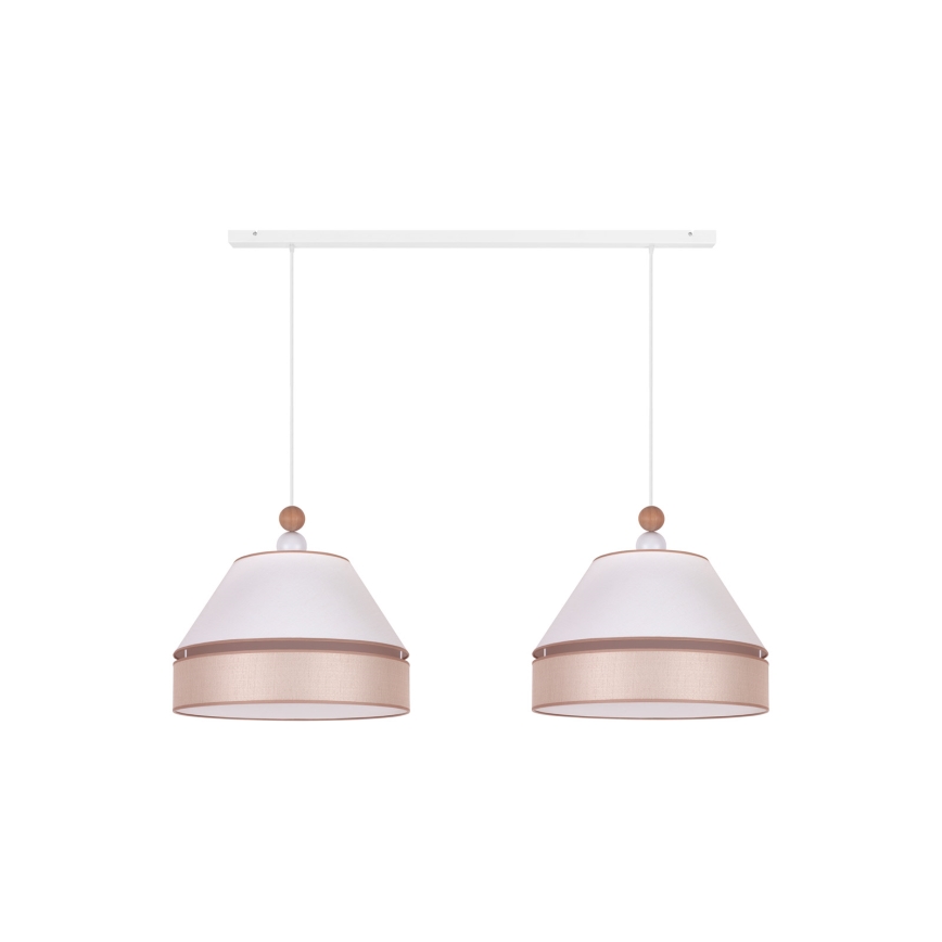 Duolla - Chandelier on a string AVIGNON 2xE27/15W/230V white/beige