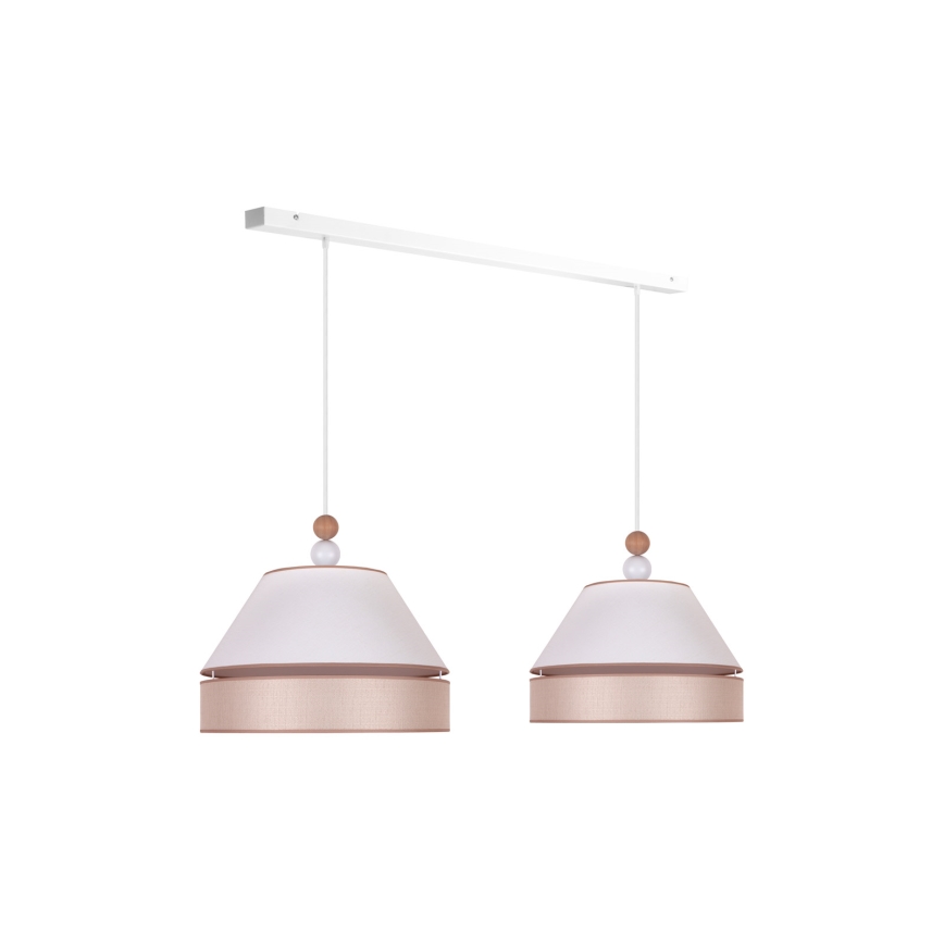 Duolla - Chandelier on a string AVIGNON 2xE27/15W/230V white/beige