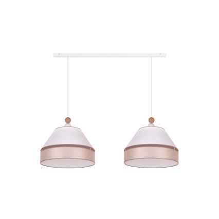 Duolla - Chandelier on a string AVIGNON 2xE27/15W/230V white/beige
