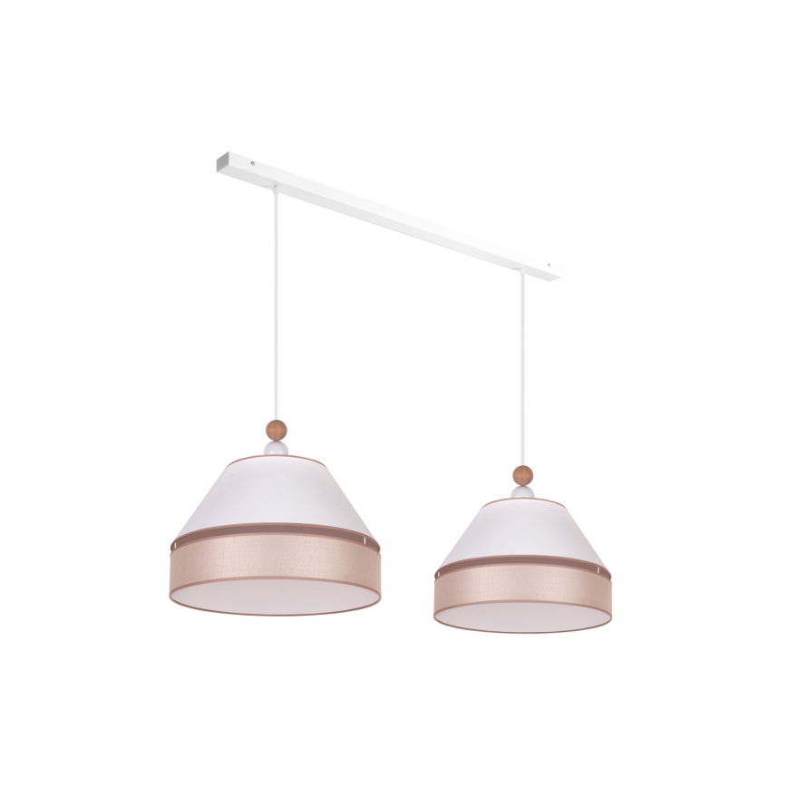 Duolla - Chandelier on a string AVIGNON 2xE27/15W/230V white/beige