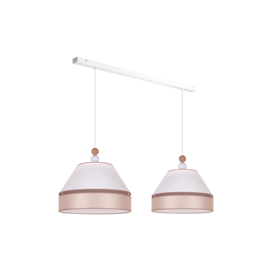 Duolla - Chandelier on a string AVIGNON 2xE27/15W/230V white/beige