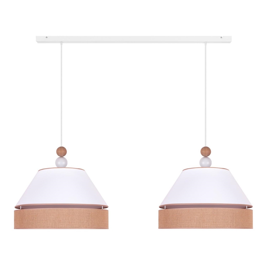 Duolla - Chandelier on a string AVIGNON 2xE27/15W/230V white/brown