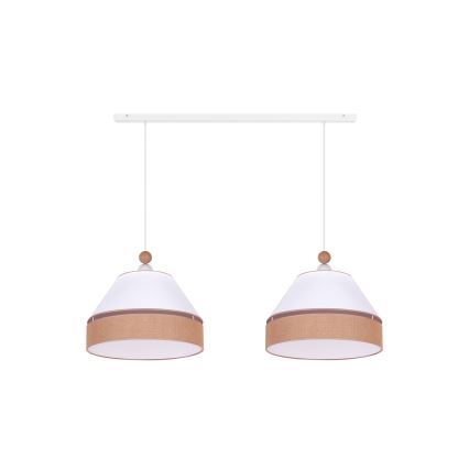 Duolla - Chandelier on a string AVIGNON 2xE27/15W/230V white/brown
