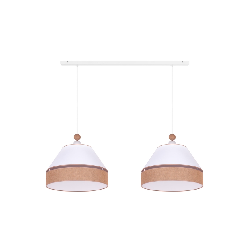 Duolla - Chandelier on a string AVIGNON 2xE27/15W/230V white/brown