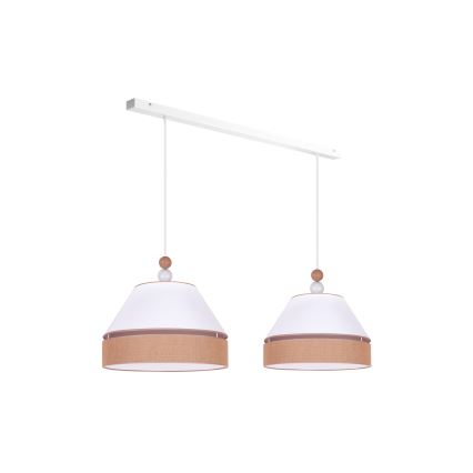 Duolla - Chandelier on a string AVIGNON 2xE27/15W/230V white/brown