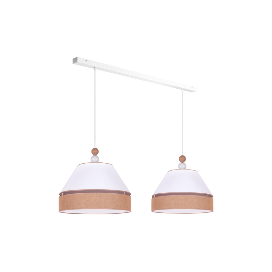 Duolla - Chandelier on a string AVIGNON 2xE27/15W/230V white/brown