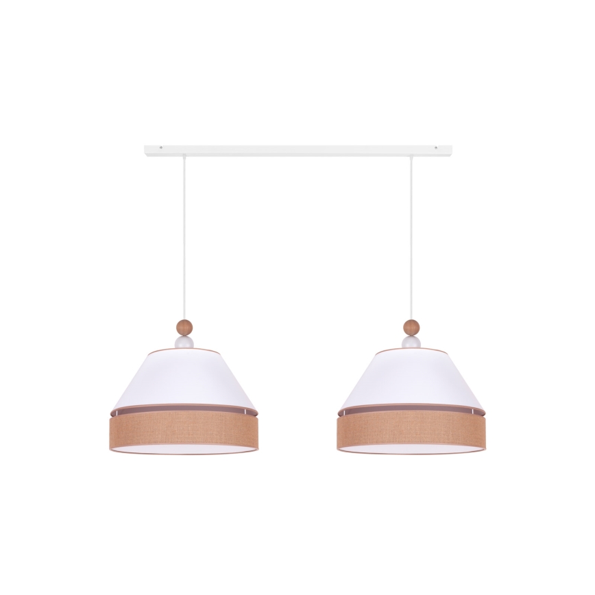Duolla - Chandelier on a string AVIGNON 2xE27/15W/230V white/brown