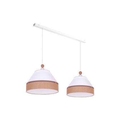 Duolla - Chandelier on a string AVIGNON 2xE27/15W/230V white/brown