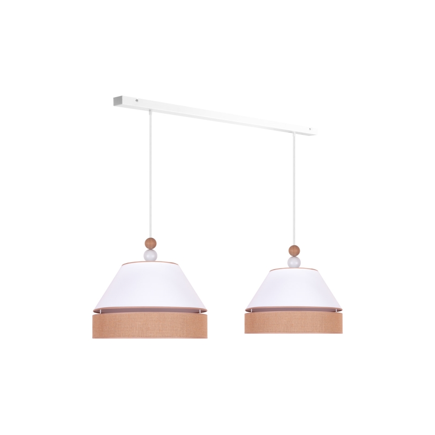 Duolla - Chandelier on a string AVIGNON 2xE27/15W/230V white/brown