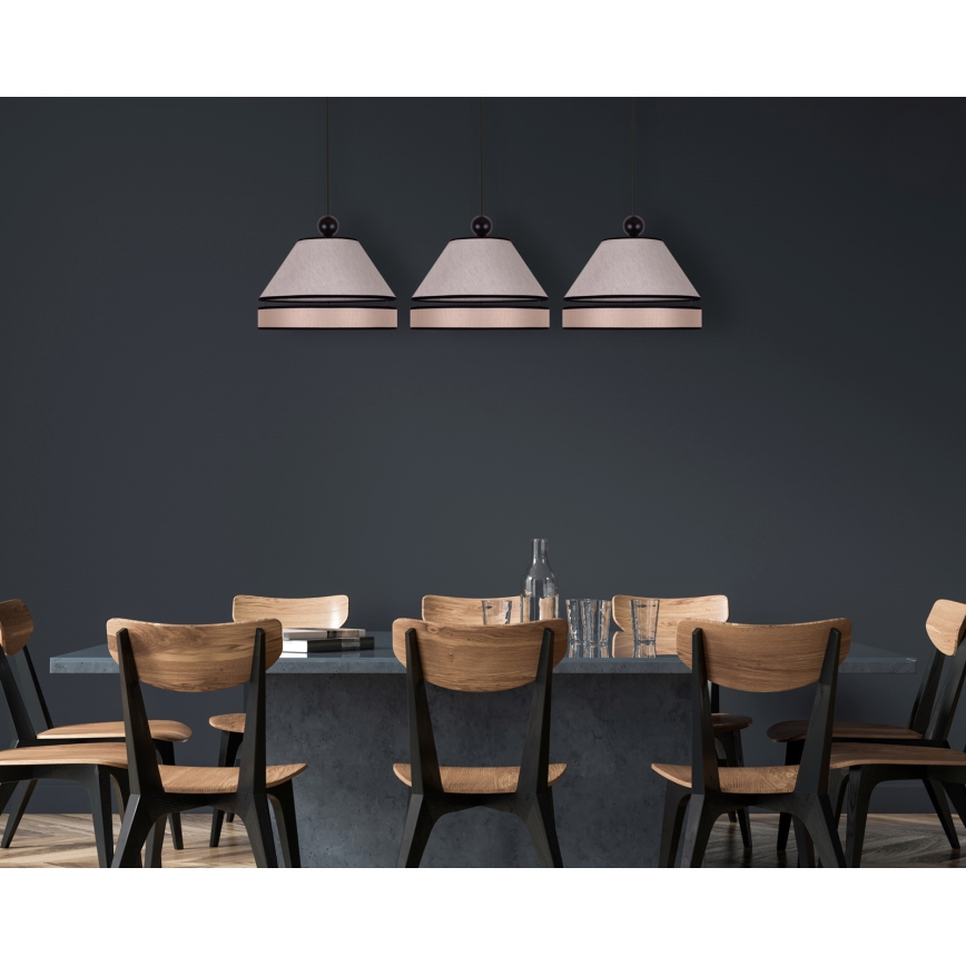 Duolla - Chandelier on a string AVIGNON 3xE27/15W/230V beige