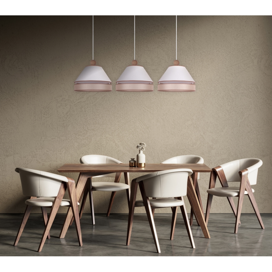 Duolla - Chandelier on a string AVIGNON 3xE27/15W/230V white/beige