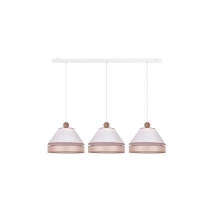 Duolla - Chandelier on a string AVIGNON 3xE27/15W/230V white/beige