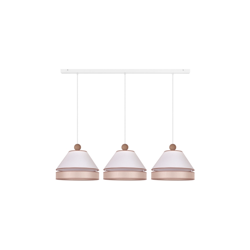 Duolla - Chandelier on a string AVIGNON 3xE27/15W/230V white/beige