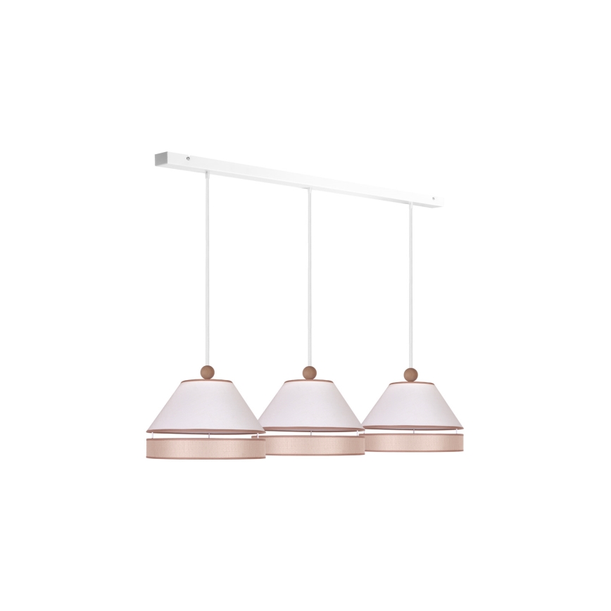 Duolla - Chandelier on a string AVIGNON 3xE27/15W/230V white/beige