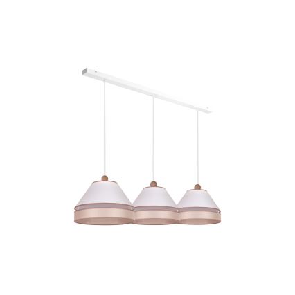 Duolla - Chandelier on a string AVIGNON 3xE27/15W/230V white/beige