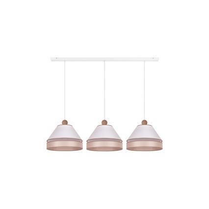Duolla - Chandelier on a string AVIGNON 3xE27/15W/230V white/beige