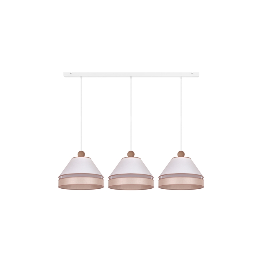 Duolla - Chandelier on a string AVIGNON 3xE27/15W/230V white/beige