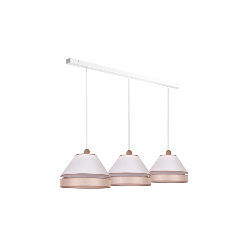 Duolla - Chandelier on a string AVIGNON 3xE27/15W/230V white/beige