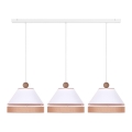 Duolla - Chandelier on a string AVIGNON 3xE27/15W/230V white/brown