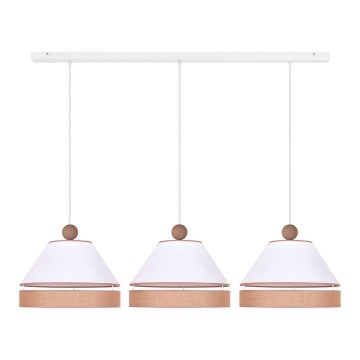 Duolla - Chandelier on a string AVIGNON 3xE27/15W/230V white/brown