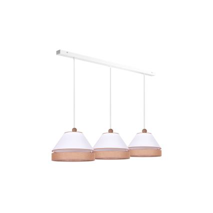 Duolla - Chandelier on a string AVIGNON 3xE27/15W/230V white/brown