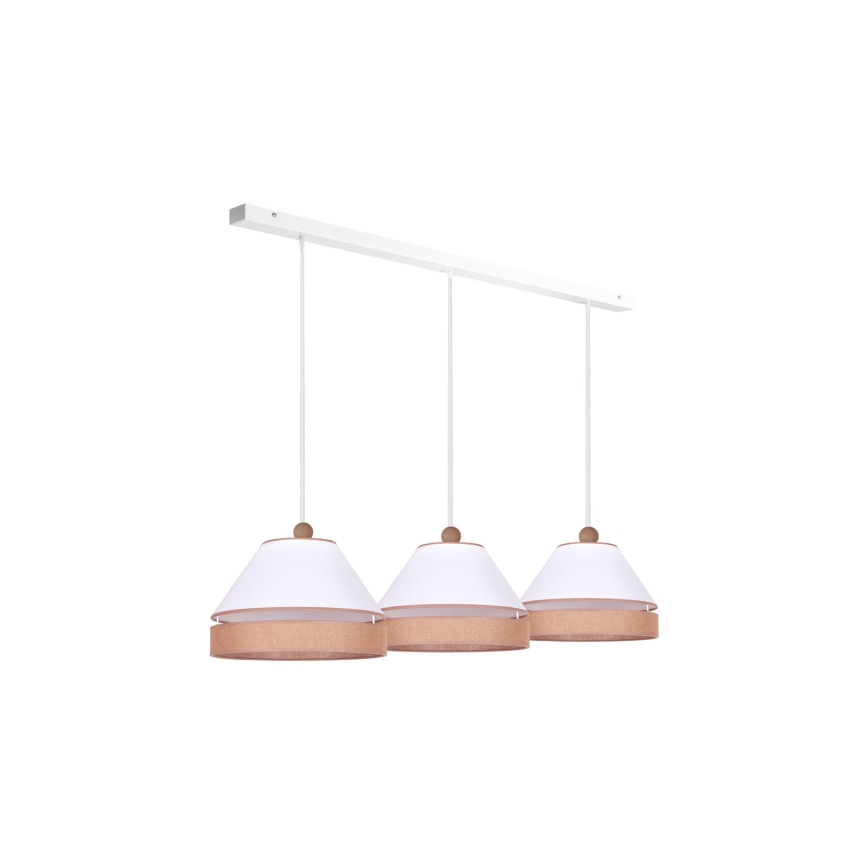 Duolla - Chandelier on a string AVIGNON 3xE27/15W/230V white/brown